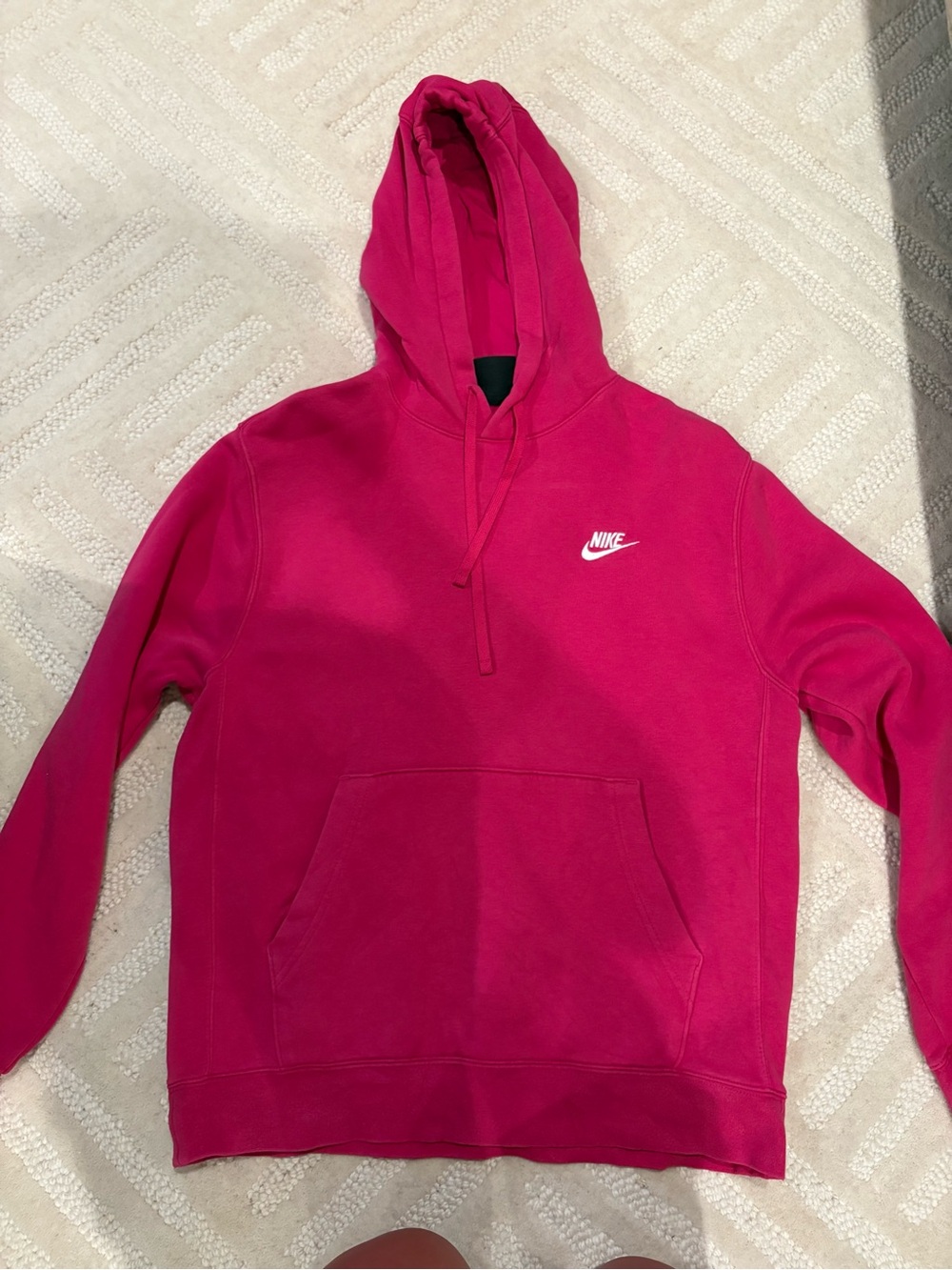 Nike Men's Crewneck Hoodie in Bright Pink with White Logo